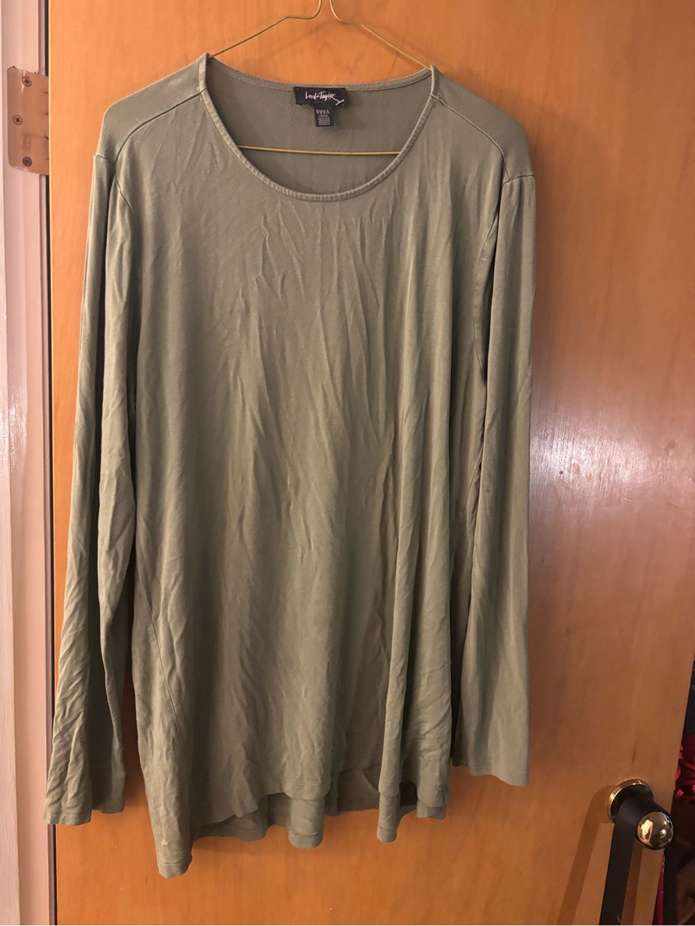 Lord Taylor Long Sleeve Crewneck Shirt - Olive Green